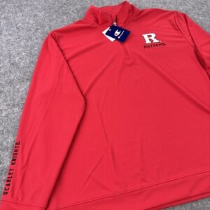 Rutgers Scarlet Knights Pullover Mens 2XL Red NCAA College Football Quarter Zip